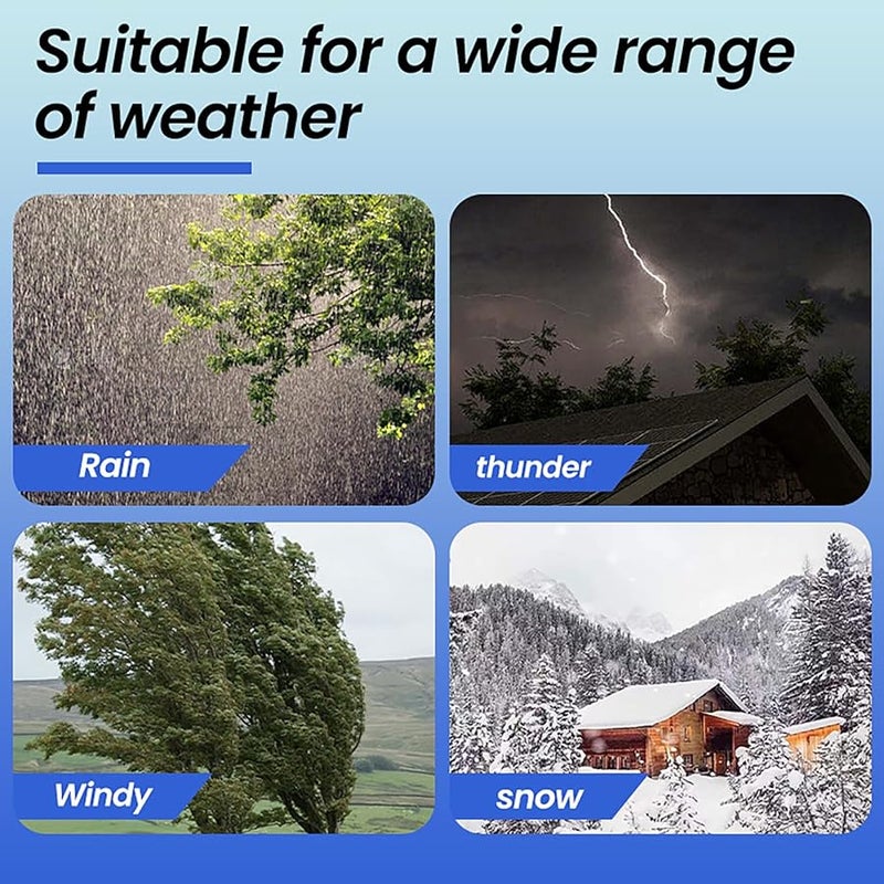 مقياس المطر الأبيض الخارجي 7 بوصة بحامل من الفولاذ المقاوم للصدأ للحديقة والمرج والشرفة - Image 3